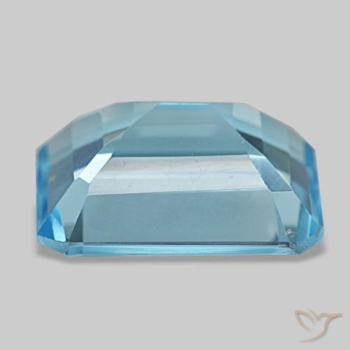 Topazio naturale blu da 13,53 ct, taglio smeraldo, VS