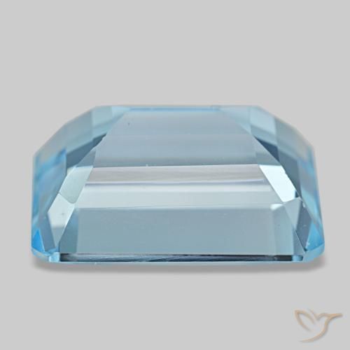 Topazio naturale blu da 15,82 ct, taglio smeraldo, VVS-VS