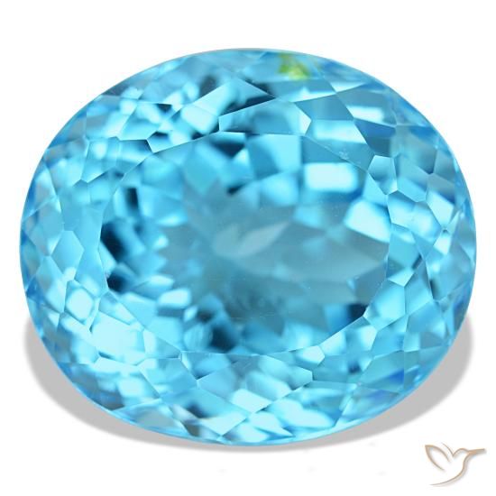 Topazio naturale blu da 23,74 ct, taglio ovale, VS