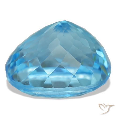 Topazio naturale blu da 23,74 ct, taglio ovale, VS
