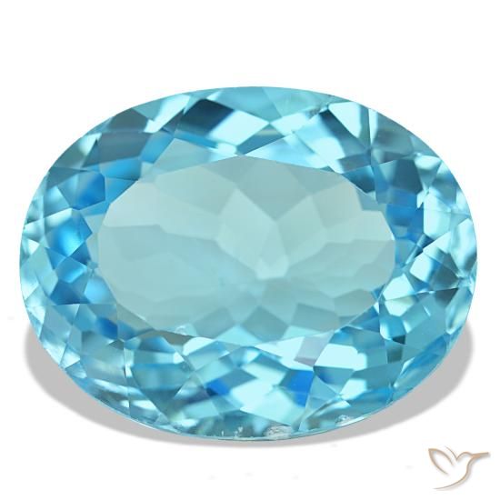 25.75ct blu topazio, ovale, VS
