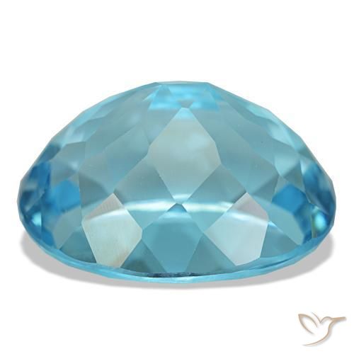 Topazio naturale blu da 21,16 ct, taglio ovale, VVS-VS