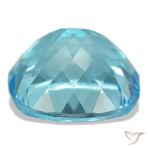 Topazio naturale blu da 20,90 ct, taglio a cuscino, VS