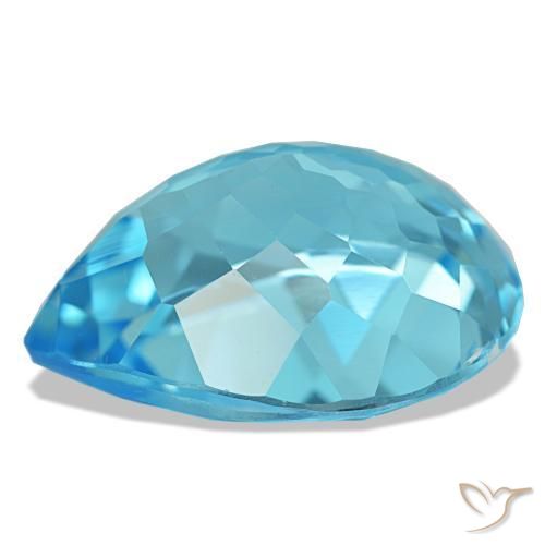 Topazio naturale blu da 20,42 ct, taglio a pera, VS