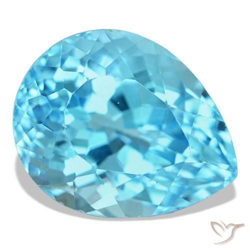 Topazio naturale blu da 25,98 ct, taglio a pera, VS