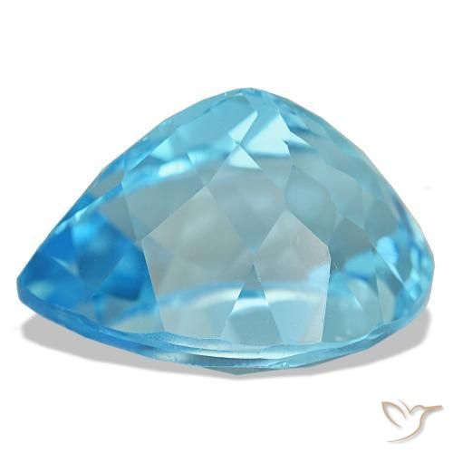 Topazio naturale blu da 25,98 ct, taglio a pera, VS