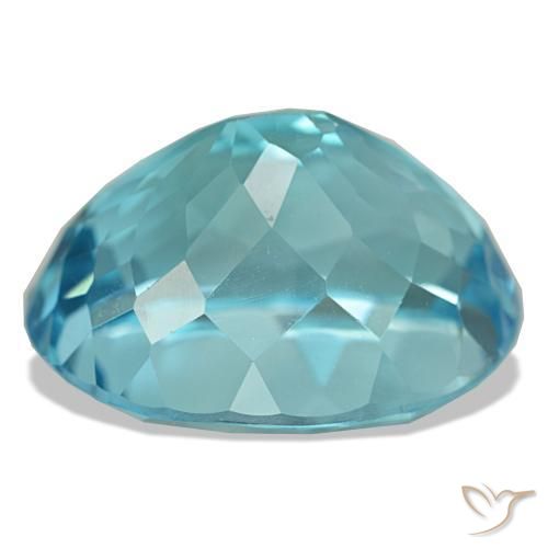 Topazio naturale blu da 23,82 ct, taglio ovale, VVS-VS