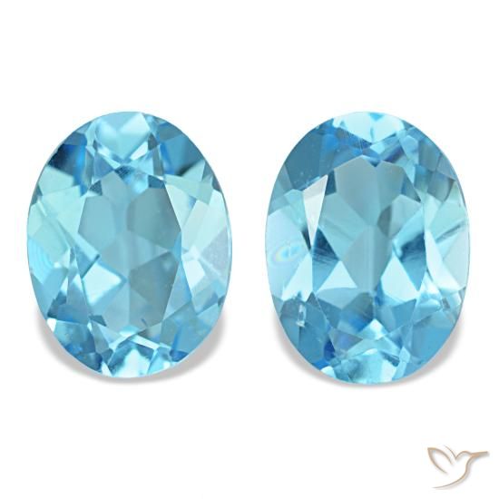 Topazio naturale blu da 2,82 ct, taglio ovale, VS