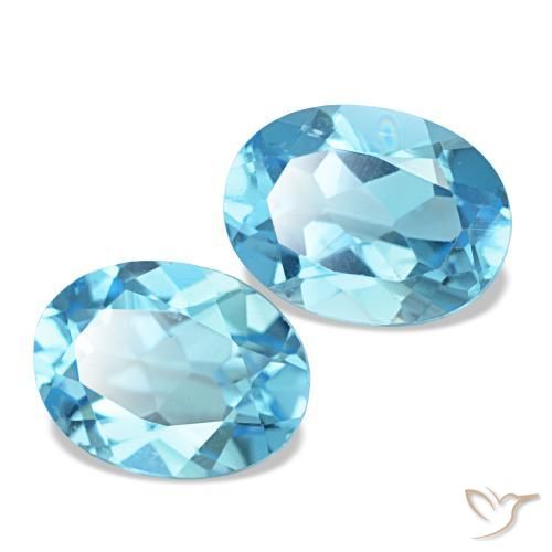Topazio naturale blu da 2,82 ct, taglio ovale, VS