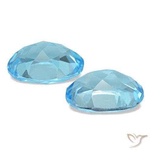Topazio naturale blu da 2,82 ct, taglio ovale, VS