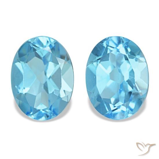 Topazio naturale blu da 3,04 ct, taglio ovale, VS
