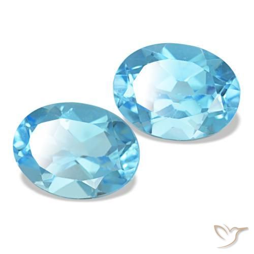 Topazio naturale blu da 3,04 ct, taglio ovale, VS