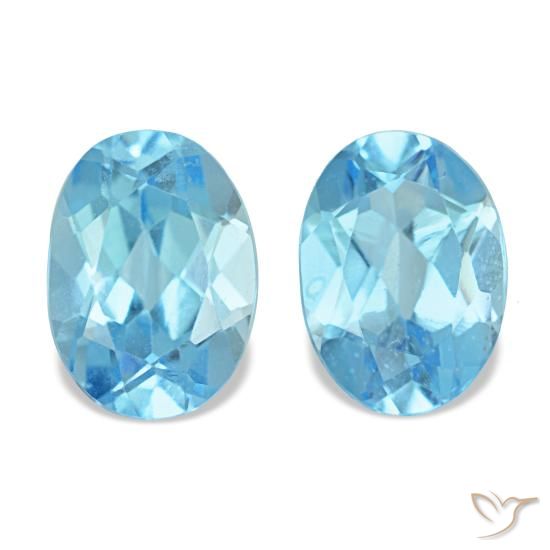 Topazio naturale blu da 2,29 ct, taglio ovale, VS