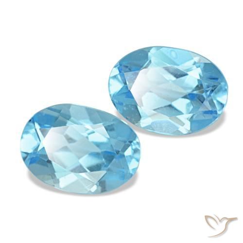 Topazio naturale blu da 2,29 ct, taglio ovale, VS