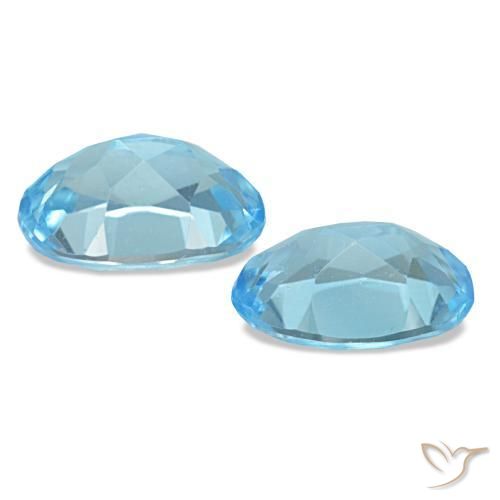 Topazio naturale blu da 2,29 ct, taglio ovale, VS