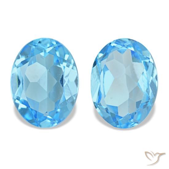 Topazio naturale blu da 2,90 ct, taglio ovale, VVS-VS