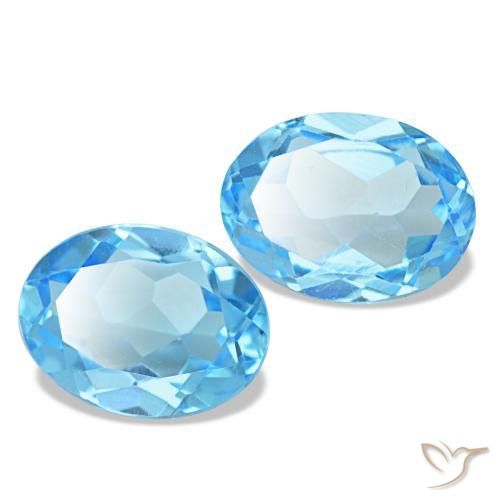 Topazio naturale blu da 2,90 ct, taglio ovale, VVS-VS
