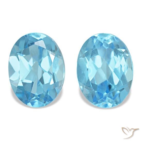 Topazio naturale blu da 3,36 ct, taglio ovale, VVS-VS