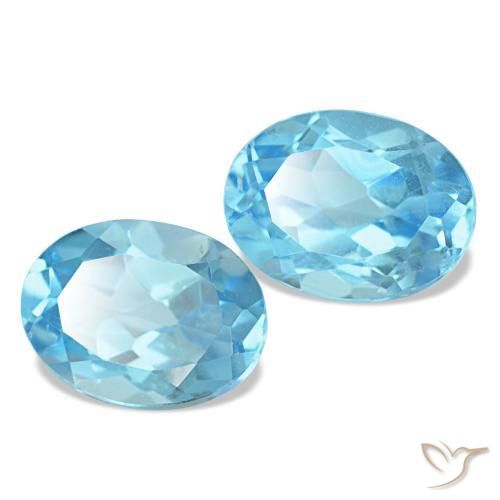 Topazio naturale blu da 3,36 ct, taglio ovale, VVS-VS
