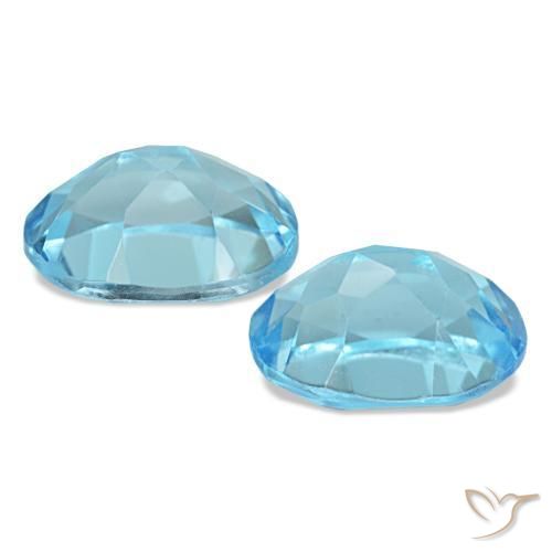 Topazio naturale blu da 3,36 ct, taglio ovale, VVS-VS