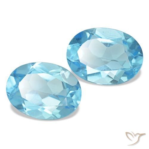 Topazio naturale blu da 2,95 ct, taglio ovale, VS