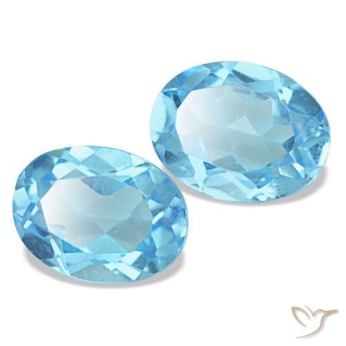 Topazio naturale blu da 2,96 ct, taglio ovale, VS