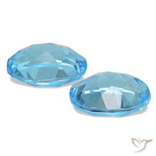 Topazio naturale blu da 2,96 ct, taglio ovale, VS