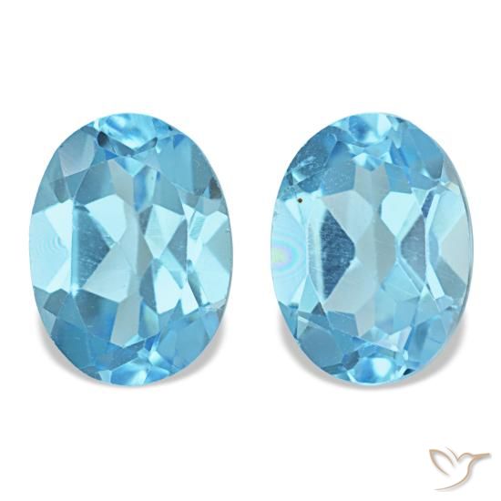 Topazio naturale blu da 3,25 ct, taglio ovale, VS