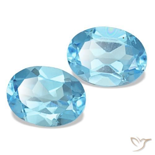 Topazio naturale blu da 3,25 ct, taglio ovale, VS