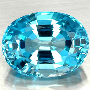 Topazio naturale blu da 22,73 ct, taglio ovale, VVS