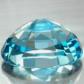 Topazio naturale blu da 22,73 ct, taglio ovale, VVS