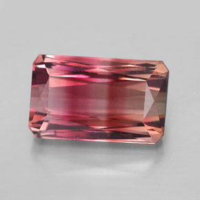 Tormalina naturale bicolore da 9,52 ct, taglio smeraldo, VVS-VS