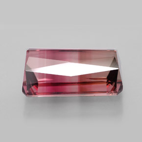 Tormalina naturale bicolore da 9,52 ct, taglio smeraldo, VVS-VS