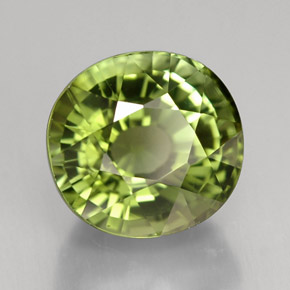 Tormalina naturale verde da 4,39 ct, taglio ovale, VS