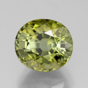 Tormalina naturale giallo da 3,86 ct, taglio ovale, VVS-VS