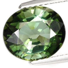 Tormalina naturale verde da 3,55 ct, taglio ovale, VVS-VS