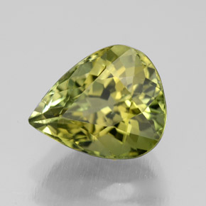 Tormalina naturale verde da 3,22 ct, taglio a pera, VVS-VS