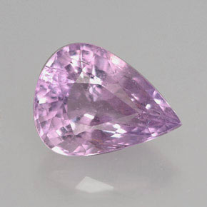 Tormalina naturale viola da 3,34 ct, taglio a pera, I1