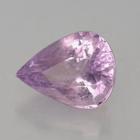 Tormalina naturale viola da 3,34 ct, taglio a pera, I1