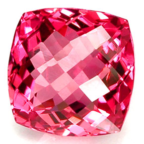 Tormalina naturale rosso da 7,86 ct, taglio a cuscino, VVS-VS