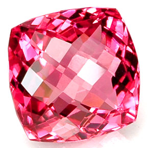 Tormalina naturale rosso da 7,86 ct, taglio a cuscino, VVS-VS