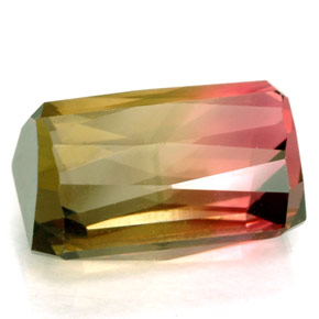 Tormalina naturale multicolore da 4,71 ct, taglio smeraldo, VVS