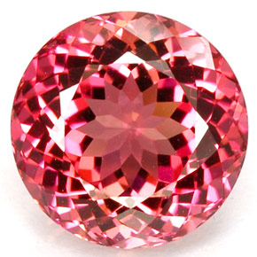 Tormalina naturale rosso da 2,04 ct, taglio rotondo, VVS-VS