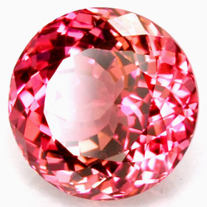 Tormalina naturale rosso da 2,04 ct, taglio rotondo, VVS-VS