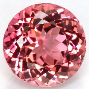 Tormalina naturale rosa da 1,70 ct, taglio rotondo, VVS