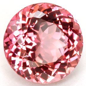 Tormalina naturale rosa da 1,70 ct, taglio rotondo, VVS