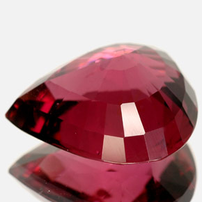 Tormalina naturale rosso da 7,68 ct, taglio a pera, VVS-VS