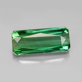 Tormalina naturale verde da 6,25 ct, taglio smeraldo, VVS