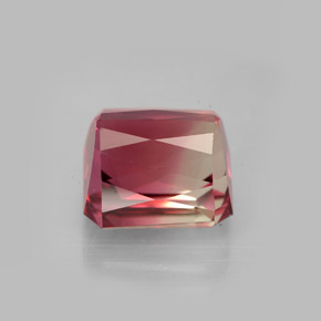 Tormalina naturale bicolore da 7,48 ct, taglio smeraldo, VVS