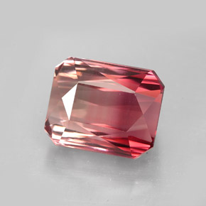 Tormalina naturale bicolore da 8,43 ct, taglio smeraldo, VVS